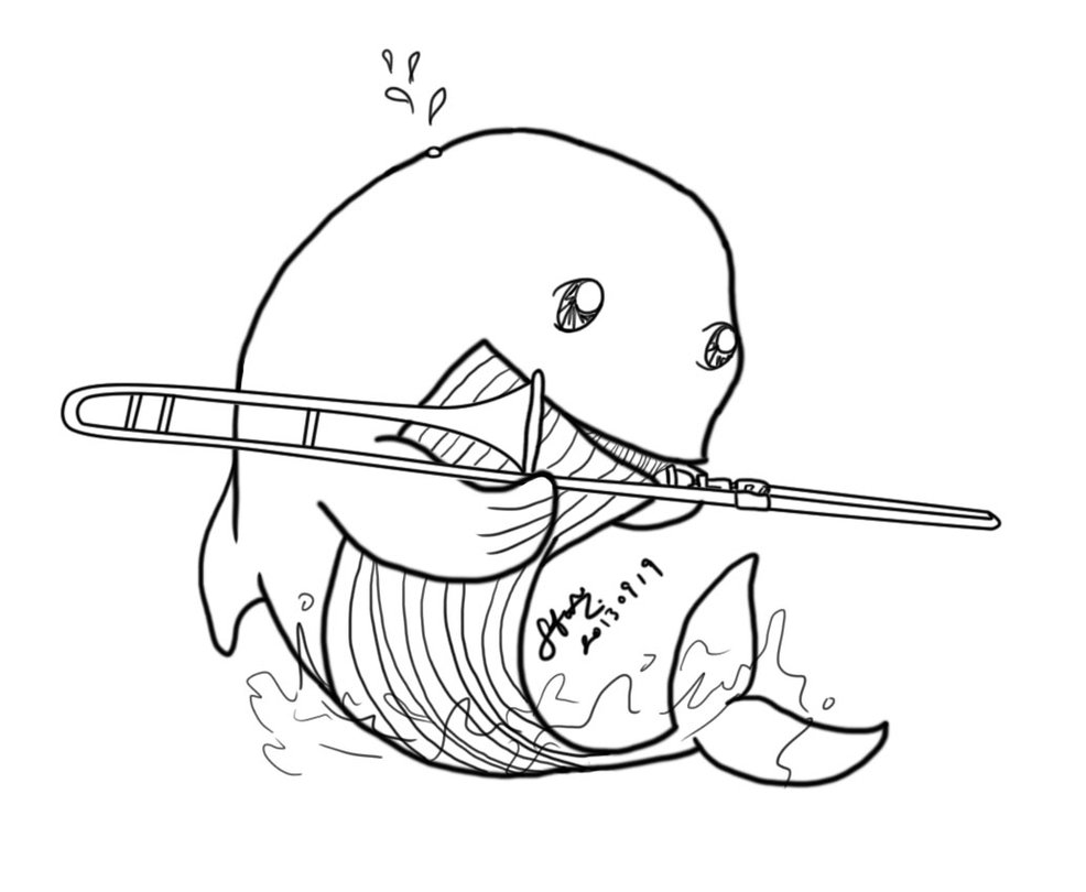 986x810 Whale X Trombone By Zhangster Moon