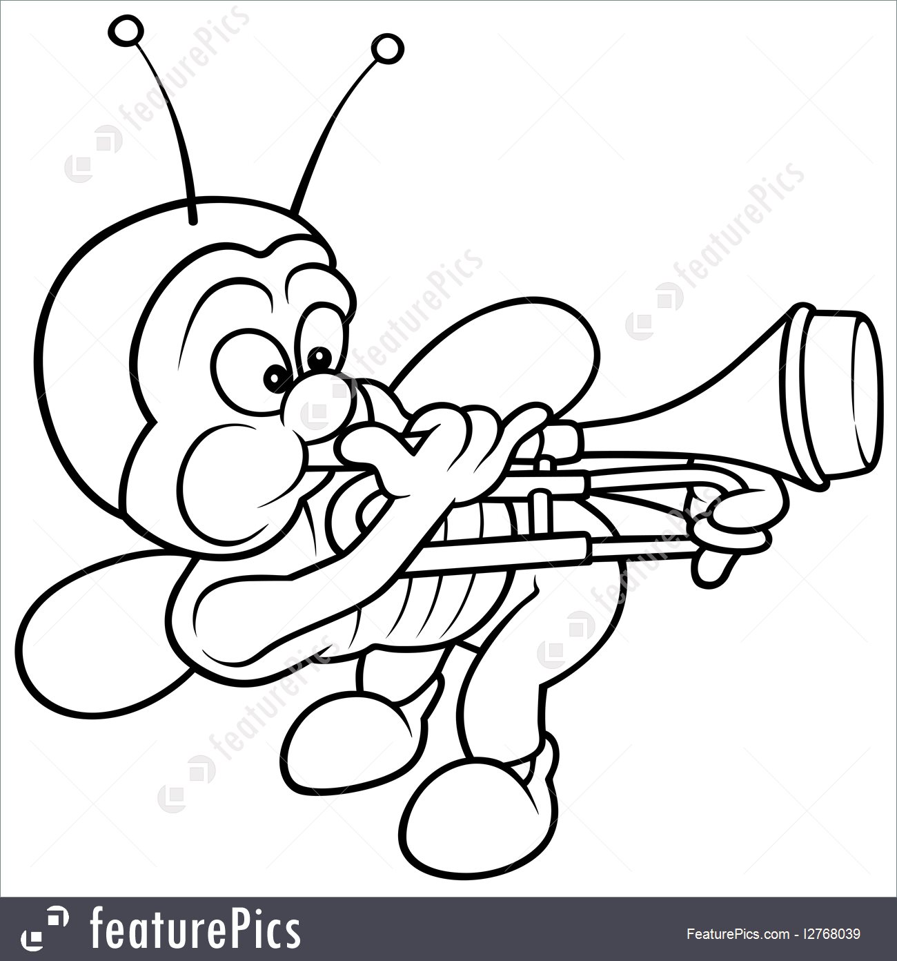 1300x1392 Bug And Trombone Stock Illustration I2768039