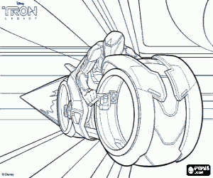 300x250 Rinzler In The Motorcycle, Tron Coloring Page Printable Game