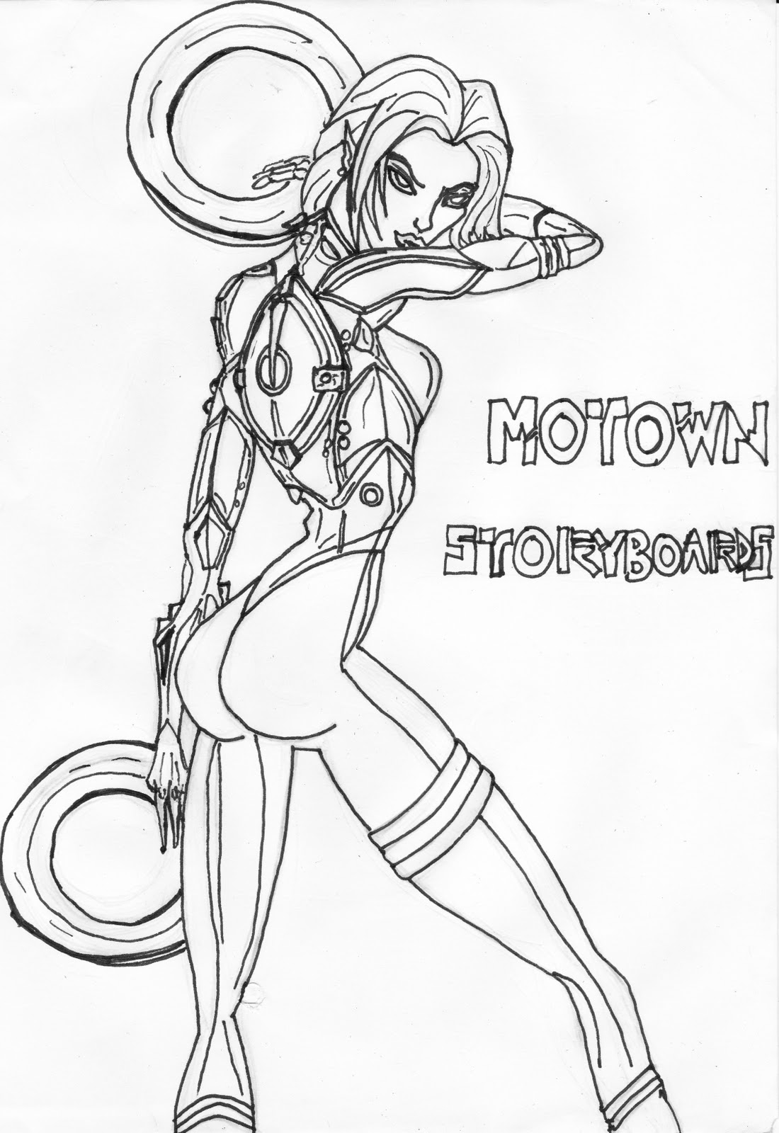 1100x1600 Motown Storyboards Motown Tron Girl Drawings.