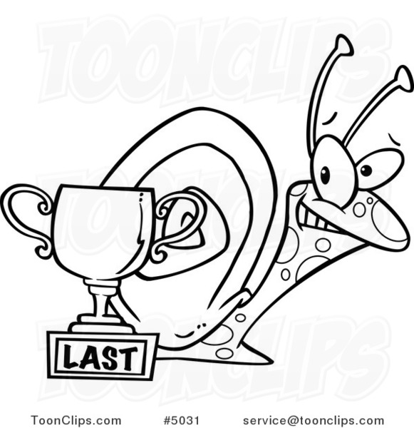 581x600 Cartoon Black And White Line Drawing Of A Snail By A Last Place