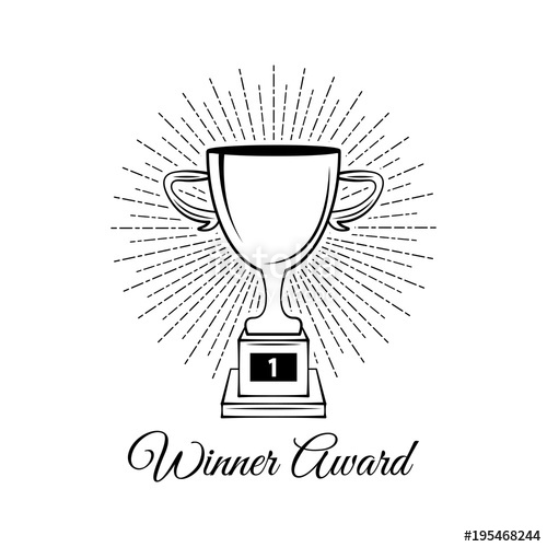 500x500 Sport Trophy Sketch. Hand Drawn Winners Prize. Winner Cup