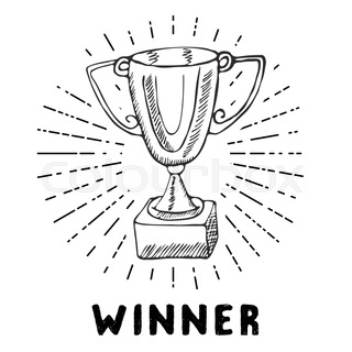 320x320 Vintage Label, Hand Drawn Sport Trophy, Winners Prize, Grunge