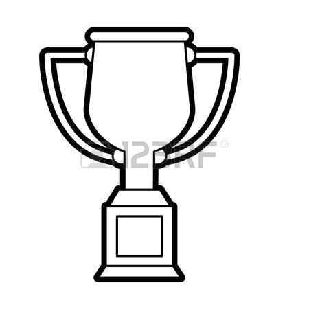 450x450 Flat Line Uncolored Trophy Cup Over White Background Vector