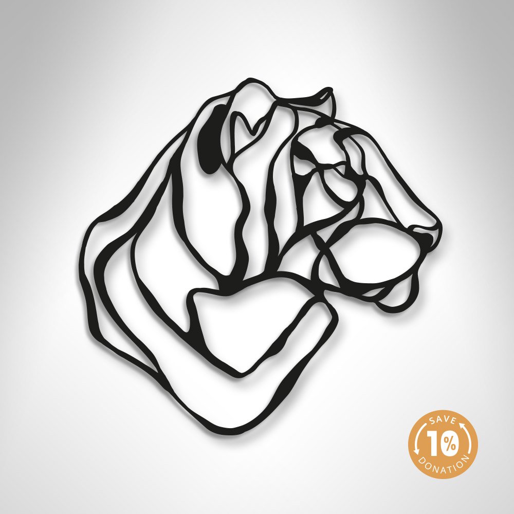 1000x1000 Tiger Trophy Sustainable Wood Wall Sign