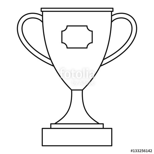 500x500 Trophy Cup Award Icon, Outline Style Stock Image And Royalty Free