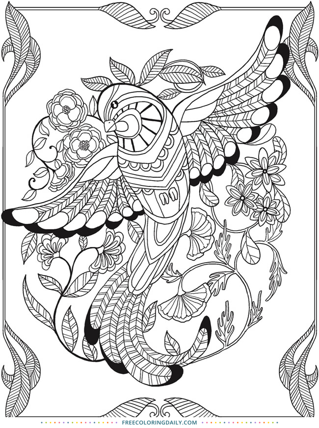 650x870 Free Stunning Tropical Bird Printable Coloring Free Coloring Daily