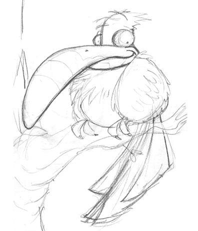 396x462 Parrot Drawing