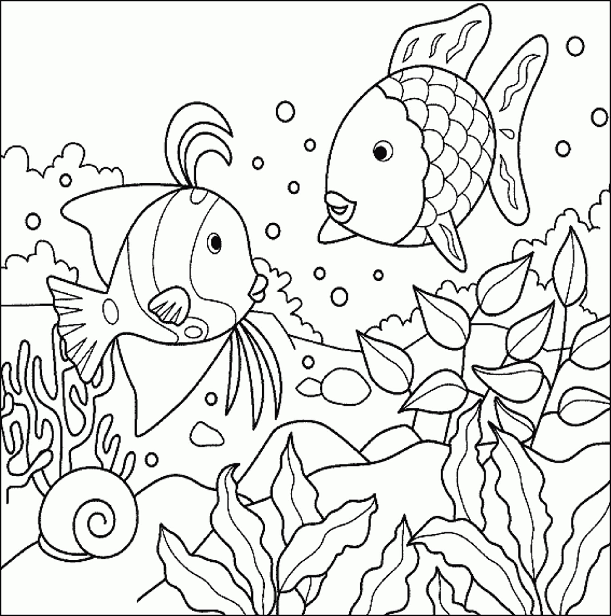 2000x2018 Realistic Tropical Fish Coloring Pages Cartoon Fish Coloring Pages