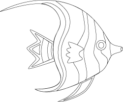 250x208 Angel Fish Coloring Page, Tropical Fish Pets Templates