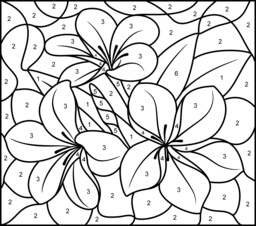 256x226 Color By Number Coloring Pages Tropical Flower