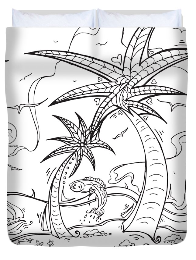 645x853 Coloring Page With Beautiful Tropical Island Drawing By Megan