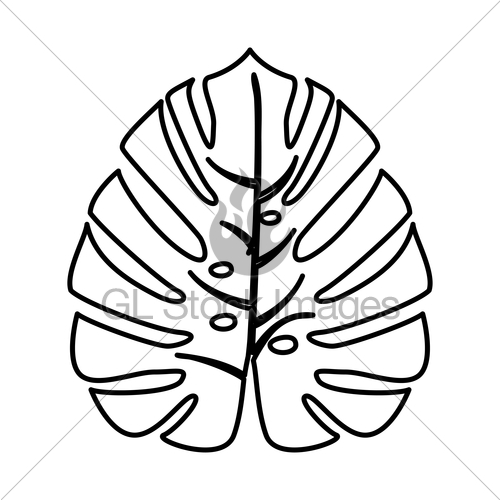 500x500 Tropical Leaf It Is Black Icon Gl Stock Images