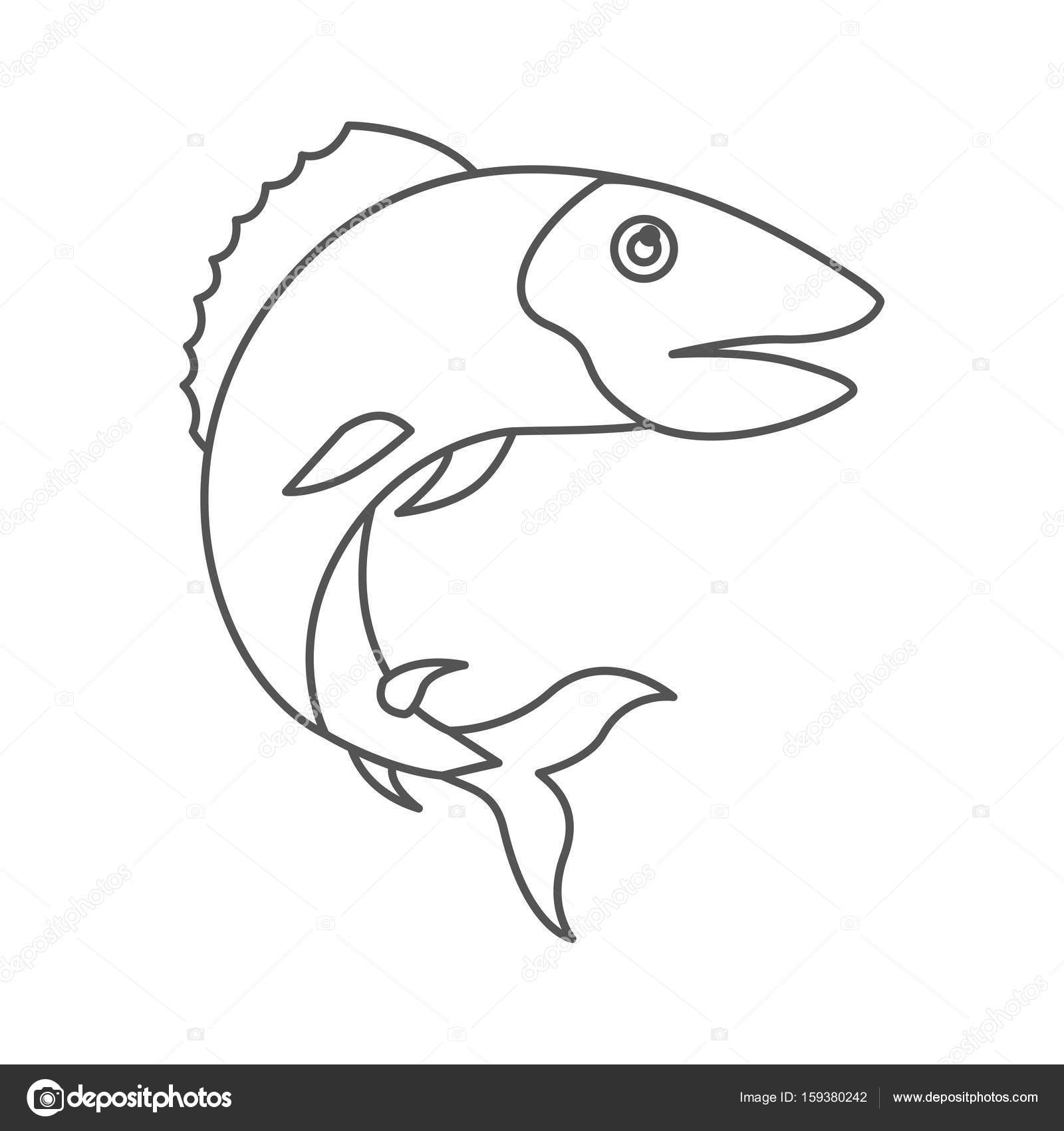 1600x1700 Sketch Silhouette Of Trout Fish Stock Vector Grgroupstock