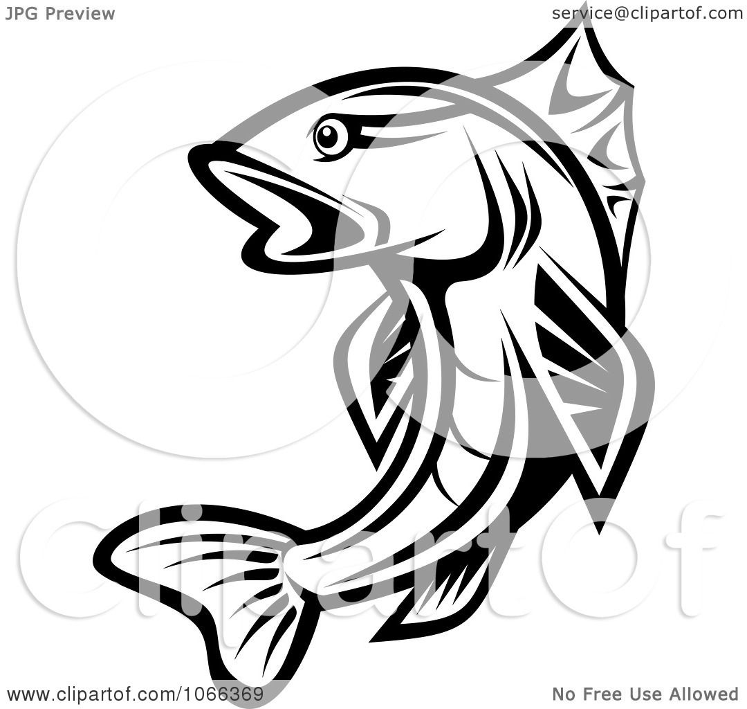1080x1024 Clipart Black And White Trout 1