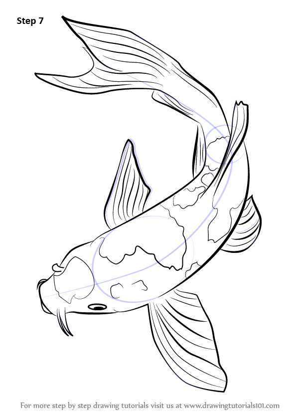 596x842 Drawn Fishing Outline Drawing
