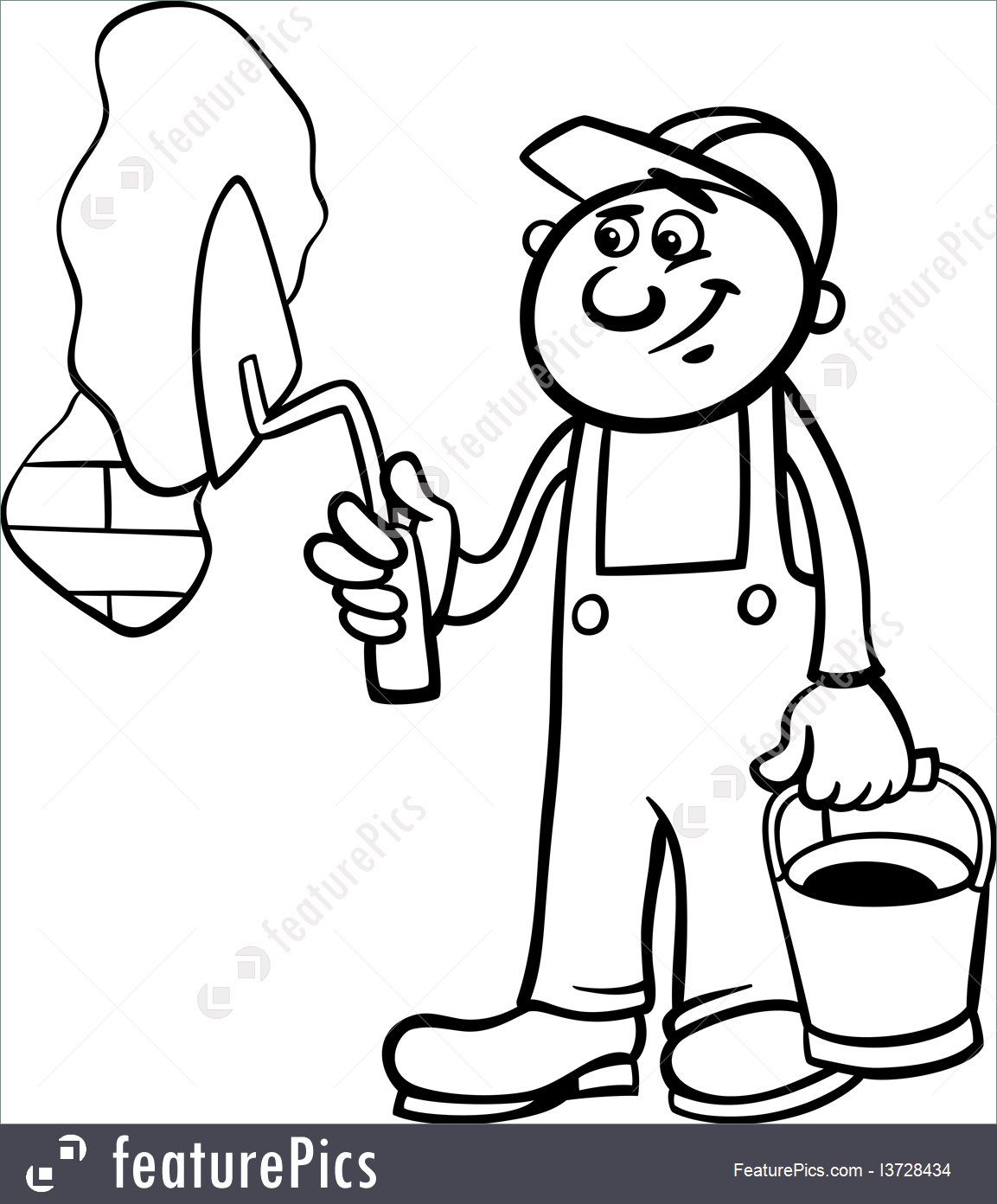 1153x1392 People At Work Worker With Trowel Coloring Page