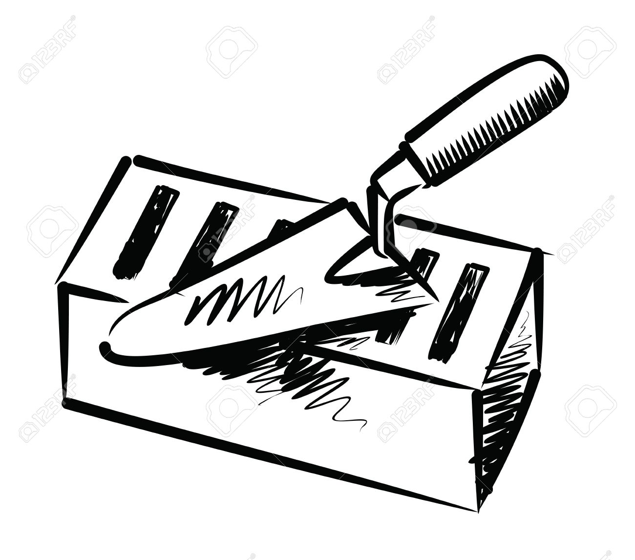 1300x1146 Trowel And Brick Royalty Free Cliparts, Vectors, And Stock