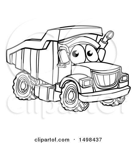 450x470 Clipart Of A Cartoon Dump Truck