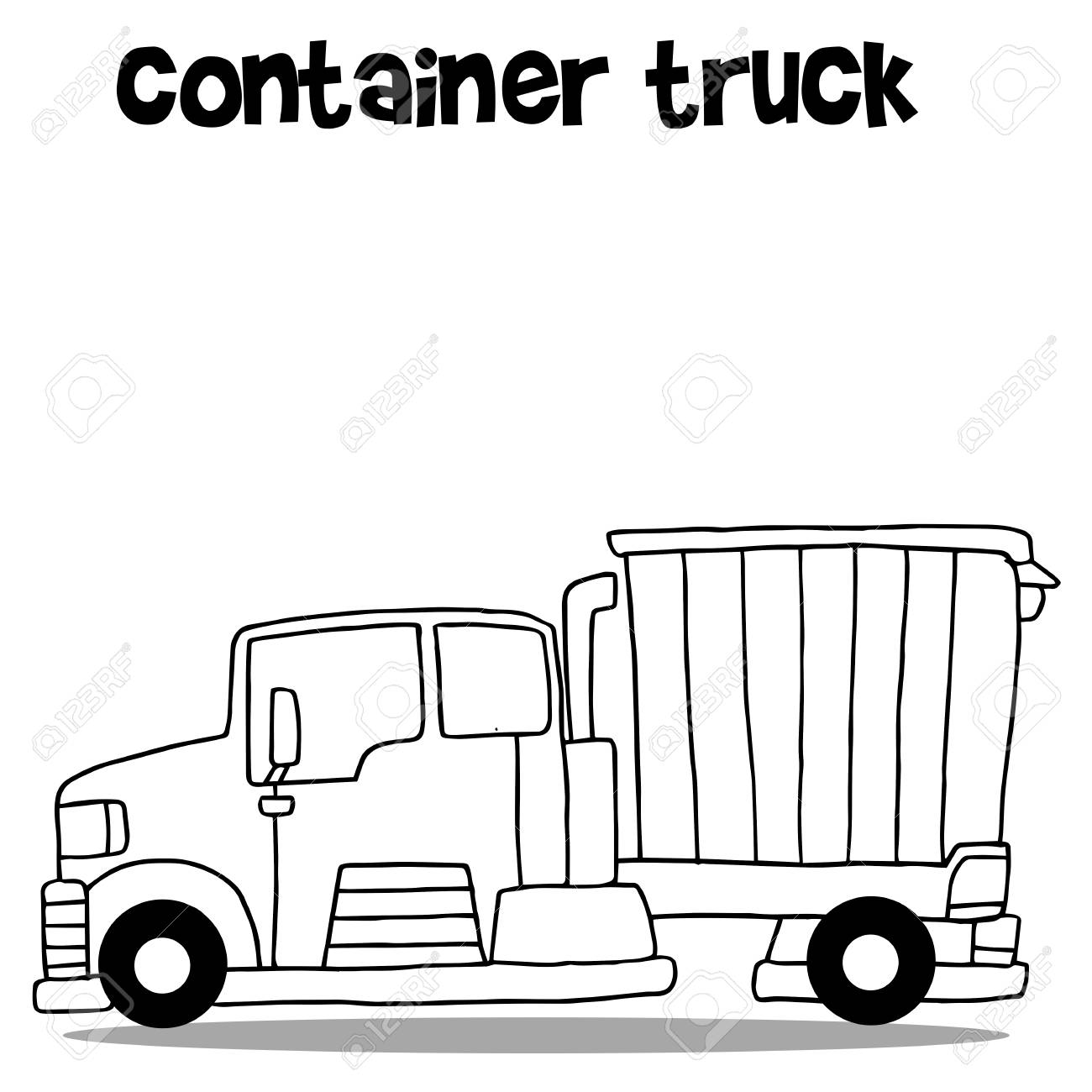 1300x1300 Transportation Of Container Truck Cartoon Royalty Free Cliparts