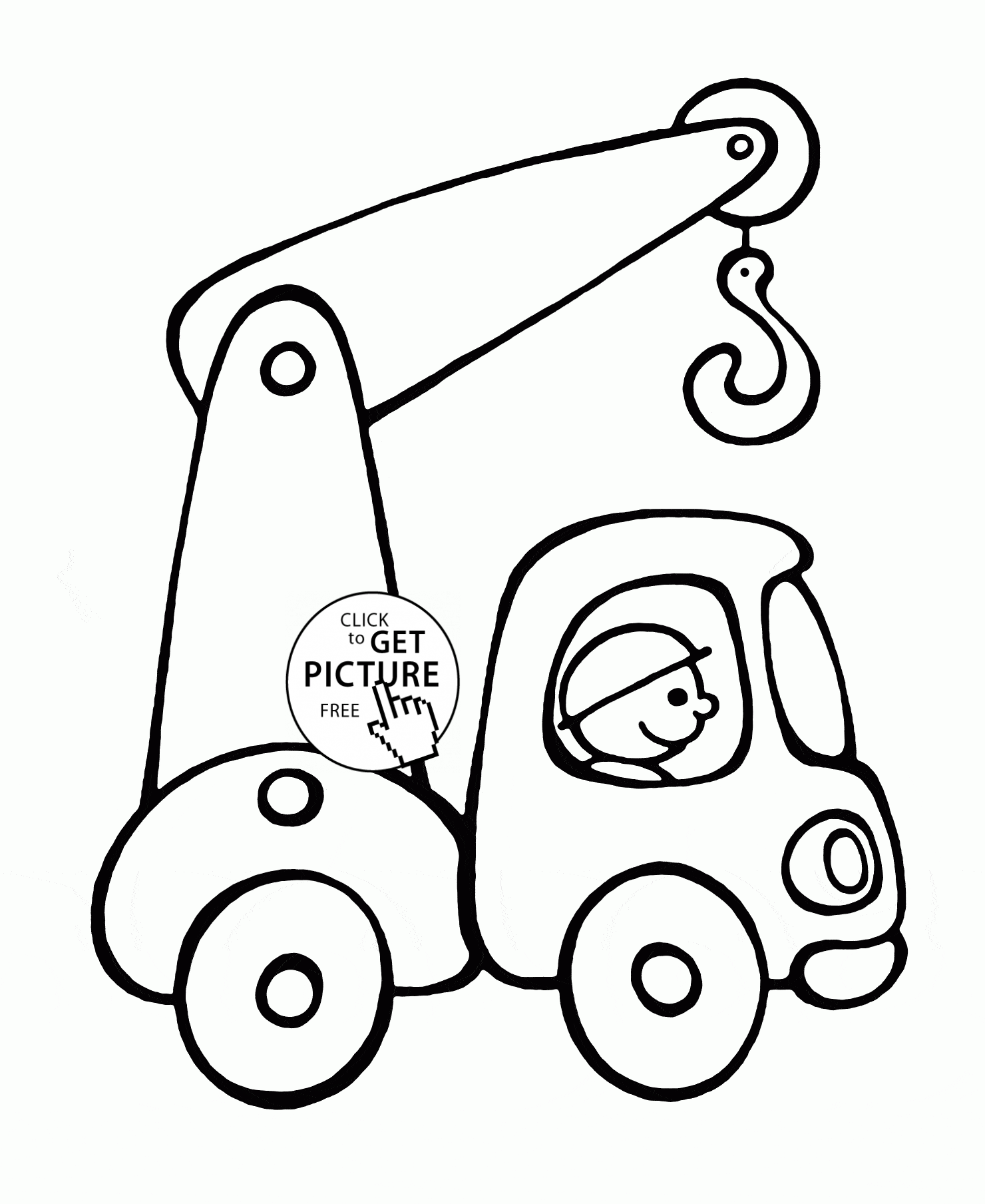 1480x1808 Crane Truck Coloring Page For Preschoolers, Transportation