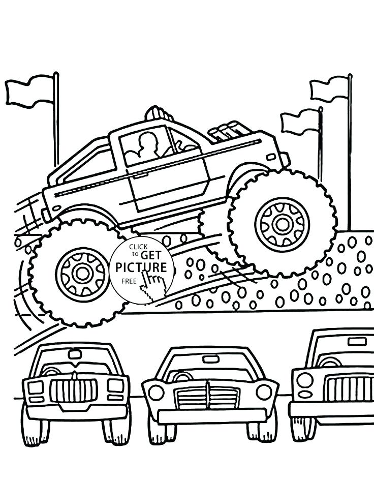 736x944 Monster Truck Coloring Book Together With Monster Truck Jumps Over