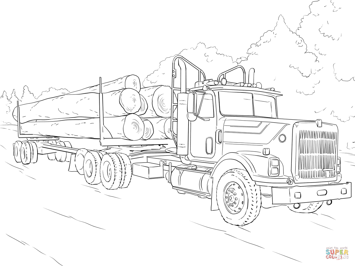 1200x900 Log Truck Coloring Page Free Printable Coloring Pages