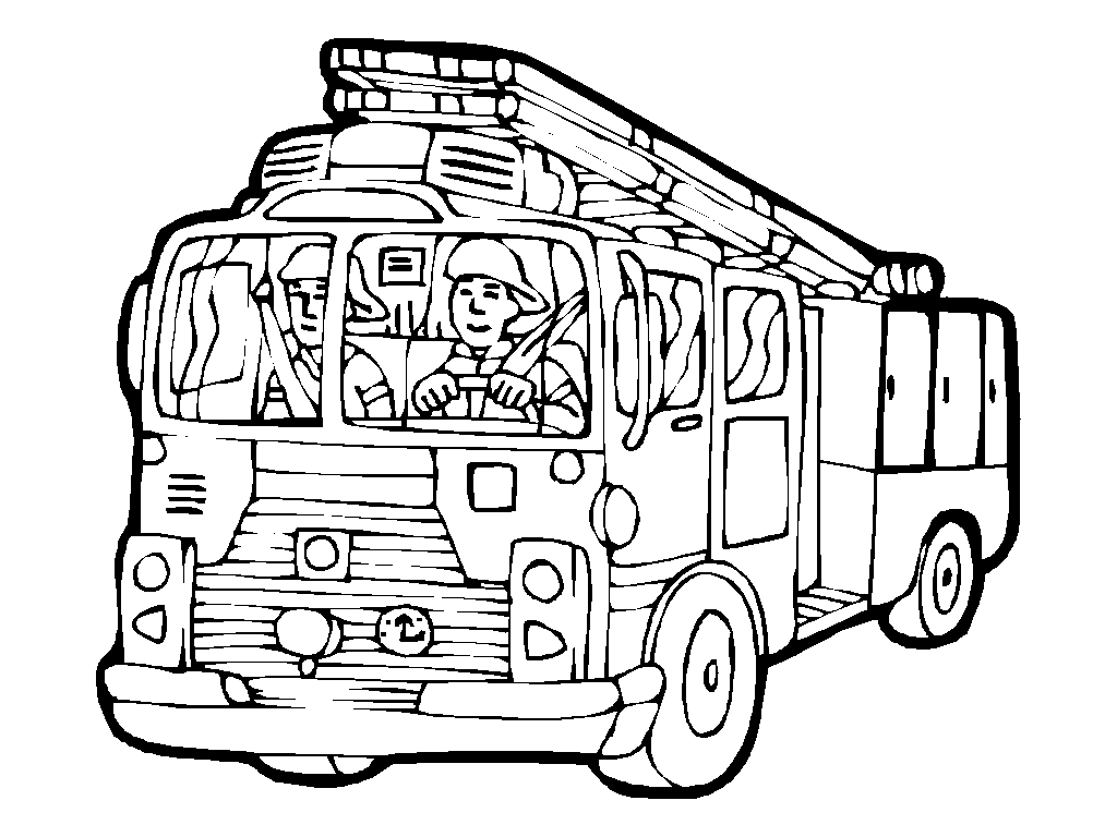1024x768 Fire Truck Coloring Pages Free For Kids