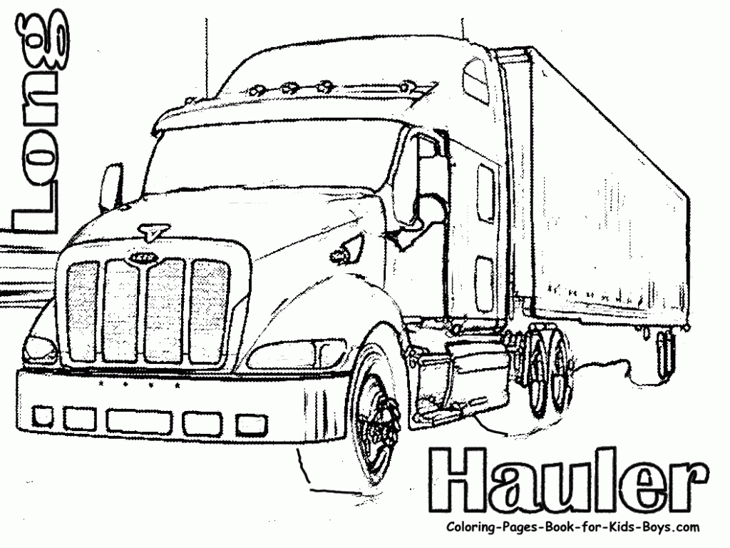1024x768 Cool Printable Truck Coloring Pages 36
