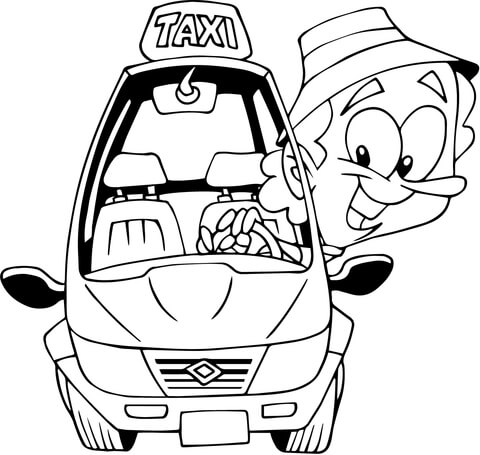 480x455 Taxi Driver Coloring Page Free Printable Coloring Pages