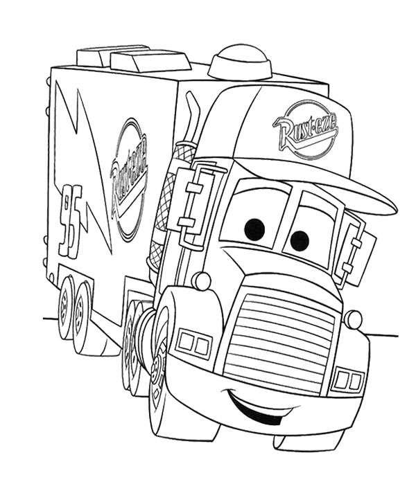 600x712 Cartoon Cars Truck Coloring Page Kids Coloring Pages