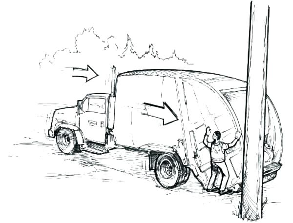 600x457 Trash Truck Coloring Pages Garbage Truck In Semi Truck Coloring