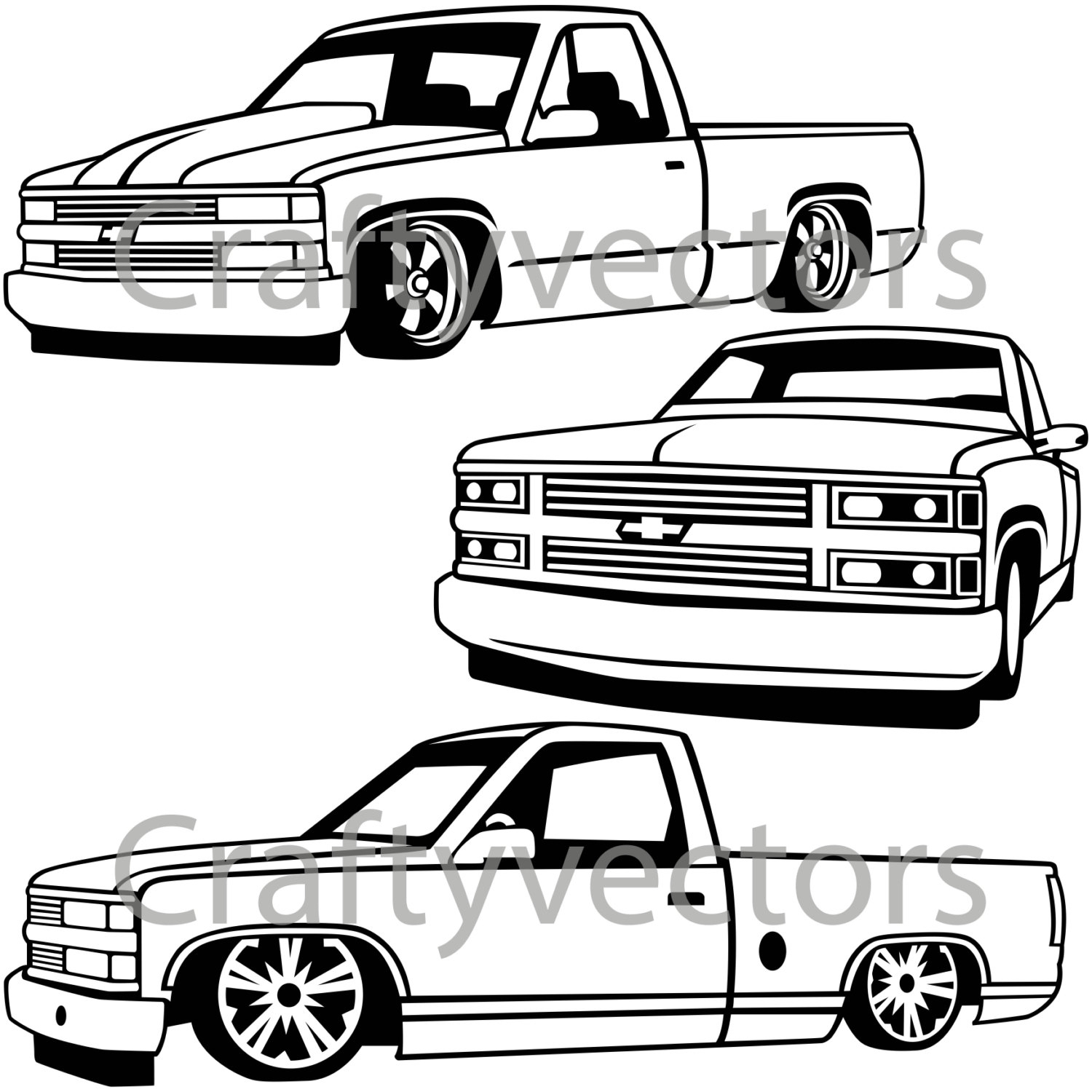 1500x1500 Chevy Truck Drawing