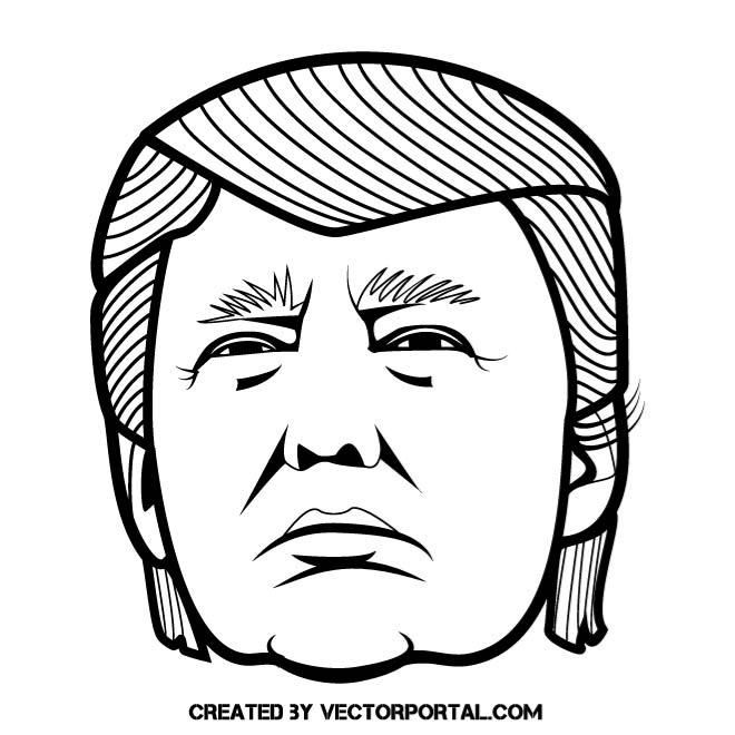 660x660 Vector Portrait Of Donald Trump. Celebrity Vector Illustrations