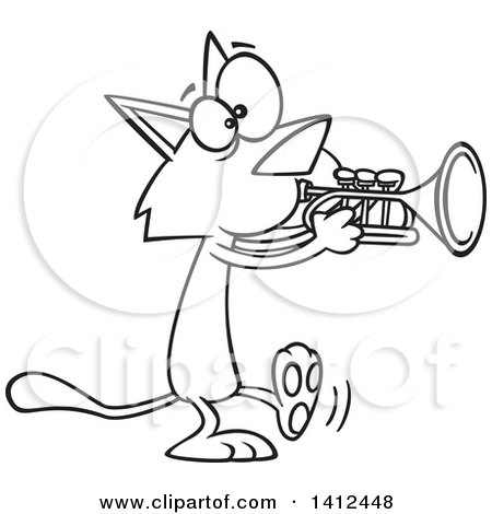 450x470 Royalty Free (Rf) Clip Art Illustration Of A Cartoon Male Trumpet
