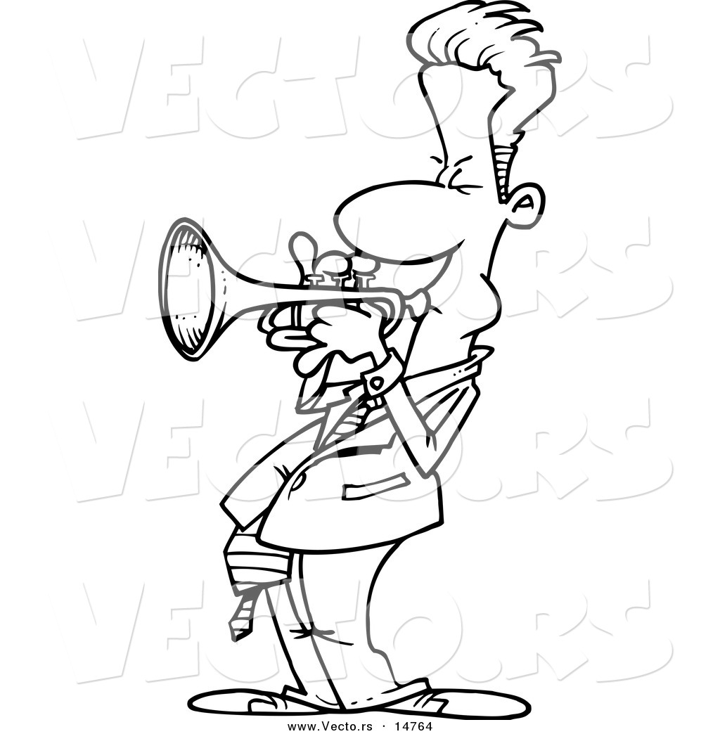1024x1044 Vector Of A Cartoon Male Trumpet Player