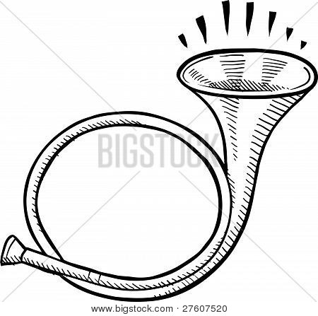 450x447 Herald's Horn Sketch Vector Amp Photo Bigstock
