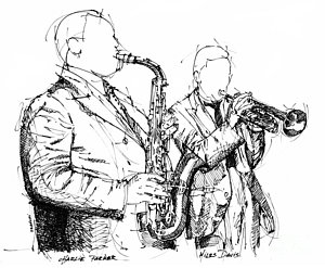 300x247 Jazz Trumpet Drawings Fine Art America
