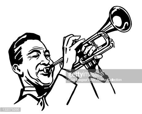461x372 Person Playing Trumpet Drawing
