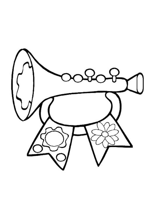 531x750 Coloring Page Toy Trumpet