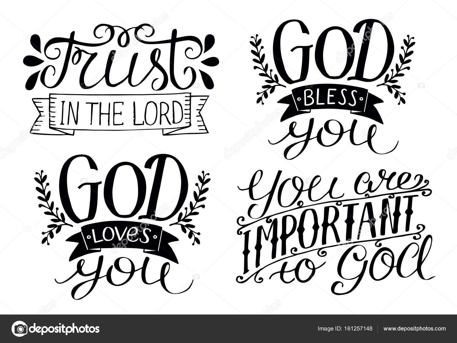 1600x1204 4 Hand Lettering God Bless You. God Loves You. Trust In The Lord