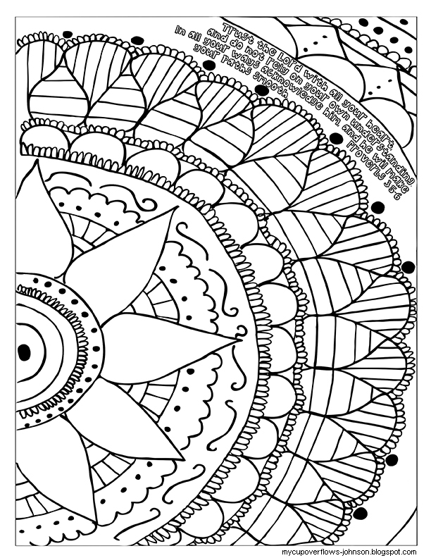 612x792 My Cup Overflows Trust The Lord Coloring Page