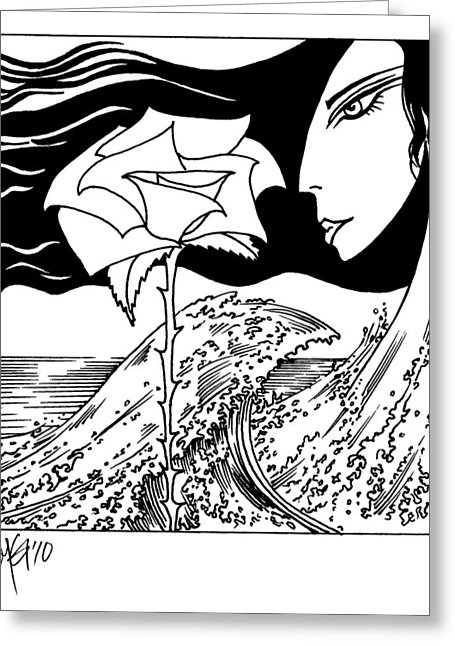 455x646 Tsunami Rose Drawing By Roy Guzman