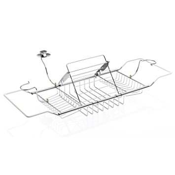 355x355 Bathroom Bath Tub Caddy With Wine, Candle Amp Book Holder Amazon.co