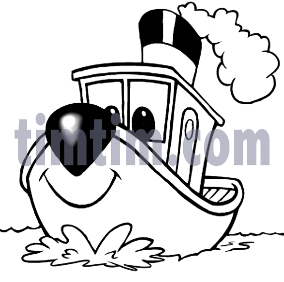 572x568 Free Drawing Of A Tugboat Bw From The Category Boat Amp Sail