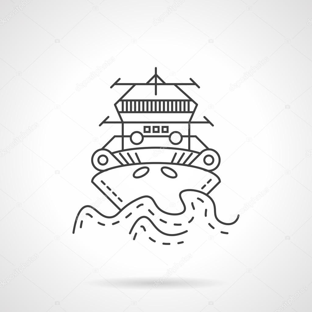 1024x1024 Tugboat Thin Line Vector Icon Stock Vector Yershovoleksandr1