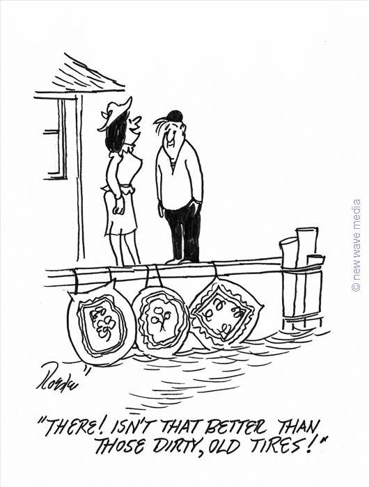 530x700 Boat Man Tugboat Women Cartoons