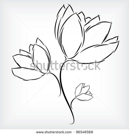 450x470 Collection Of Outlined Tulip Flower Plant Sample