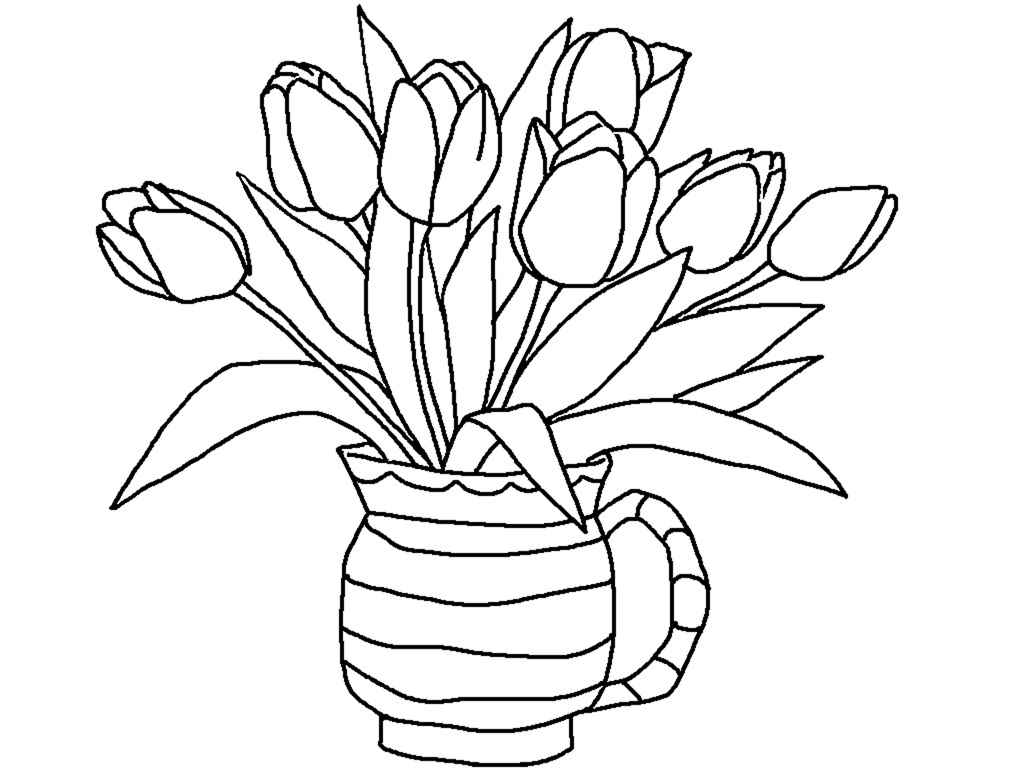 1024x768 Tulips Flowers Coloring Pages And Tulips Crafts Spring Is Here