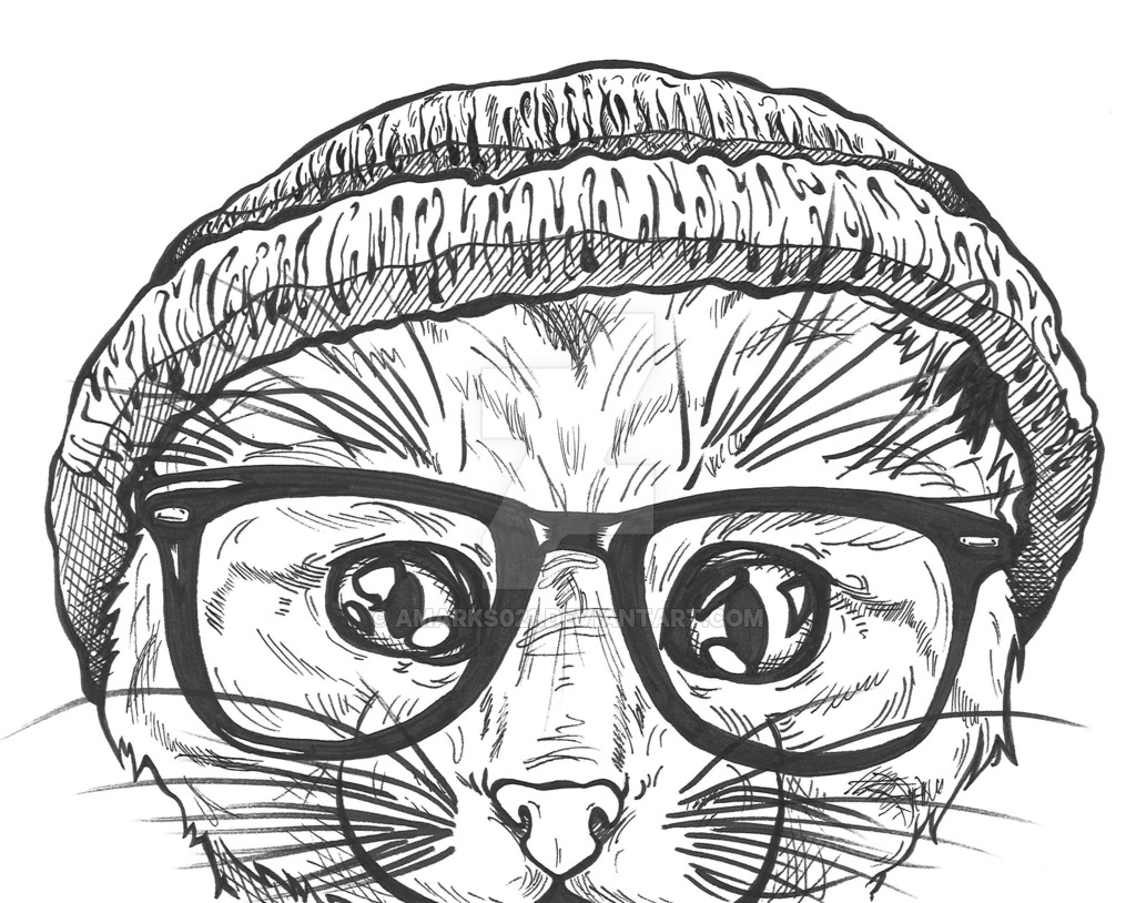 1024x814 Hipster Cat By Amarks021